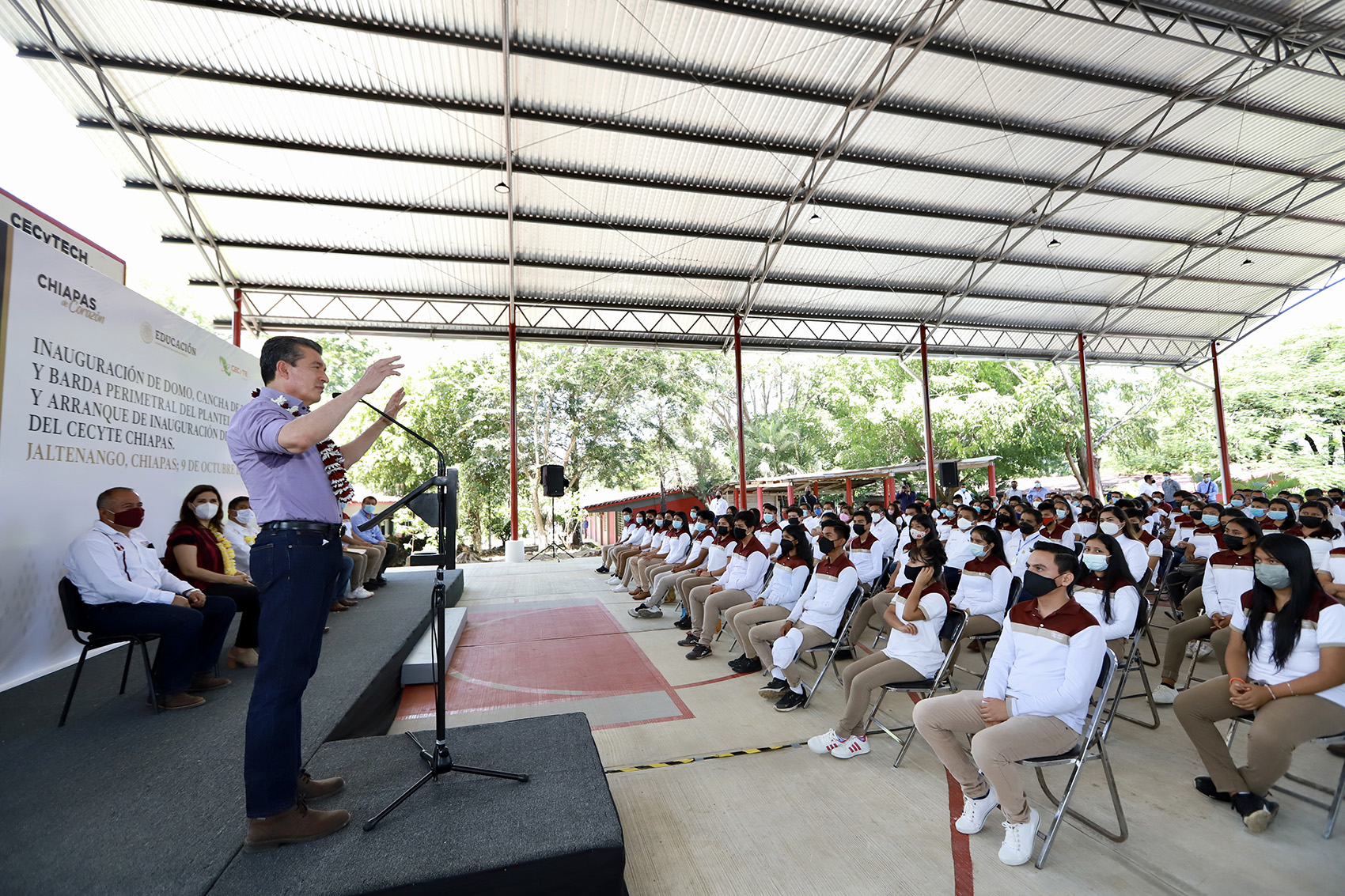 En Ángel Albino Corzo, Rutilio Escandón Inaugura Infraestructura ...